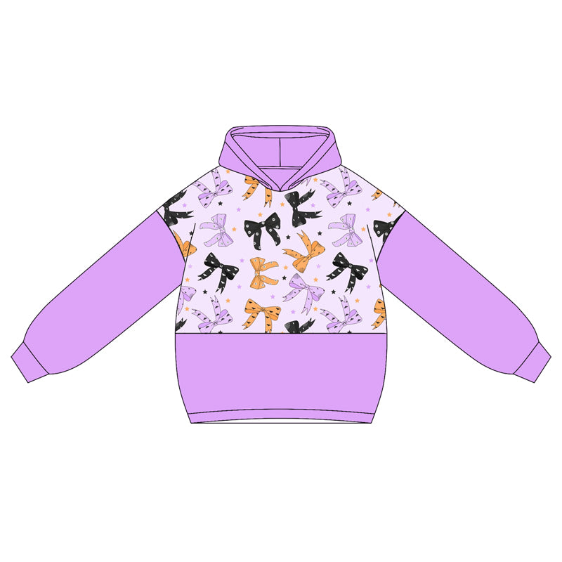 (Pre-order)GT1039 Bows Pink Print Girls Halloween Hoodie Top