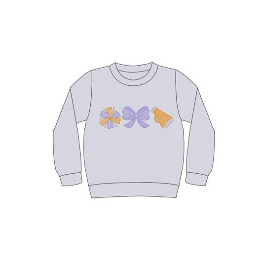 (Pre-order)GT1096 Cheer Bows Girls Fall Long Sleeve Tee Shirts Top