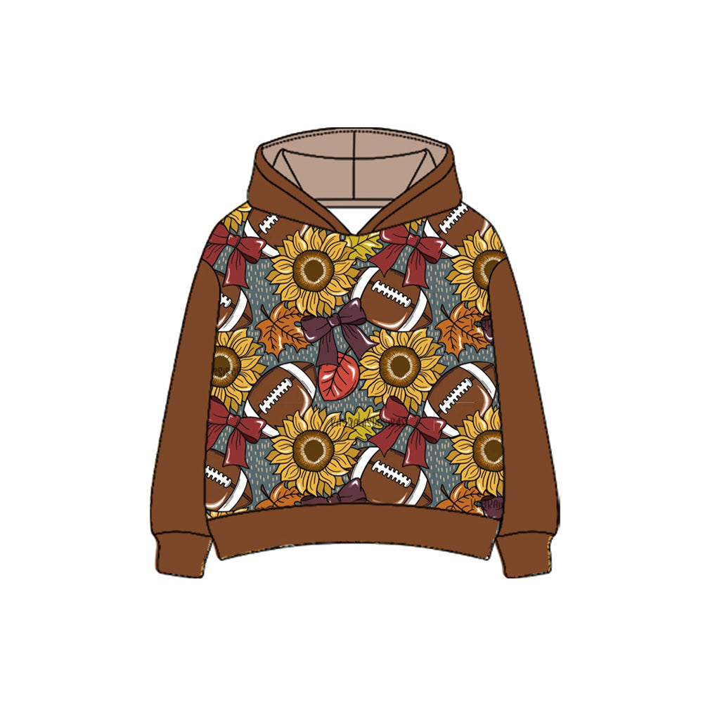 (Pre-order)GT1113 Sunflowers Football Print Boys Fall Hoodie Top
