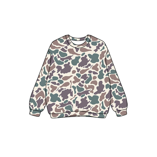 (Pre-order)GT1126 Adult Purple Camo Print Woman Long Sleeve Tee Shirts Top