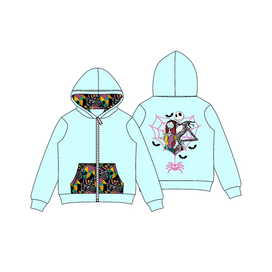 (Pre-order)GT1139 Cartoon Movie Characters Print Girls Halloween Hoodie Zipper Jackets Top