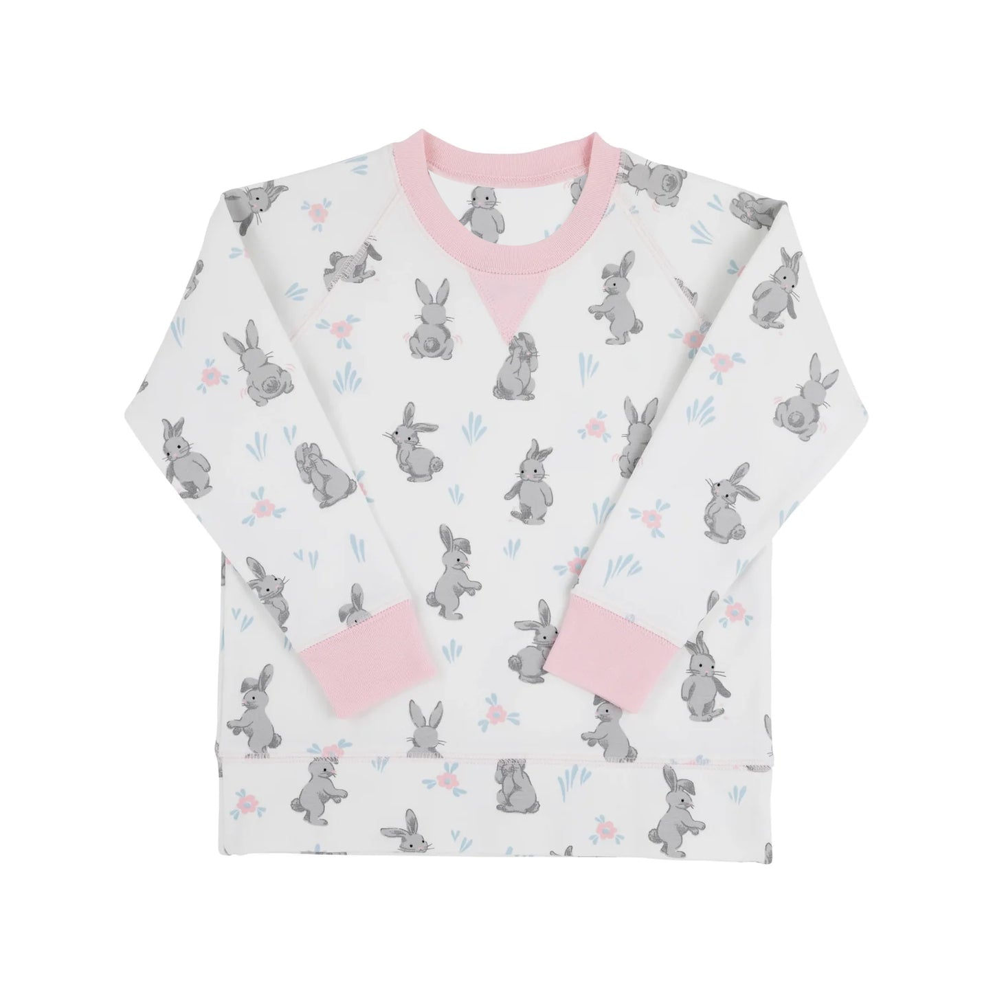 (Pre-order)GT1233 Bunny Print Girls Easter Long Sleeve Tee Shirts Top