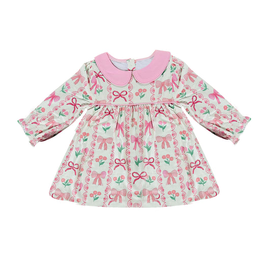 (Pre-order)GT1300 Flowers Bows Print Girls Tee Shirts Top