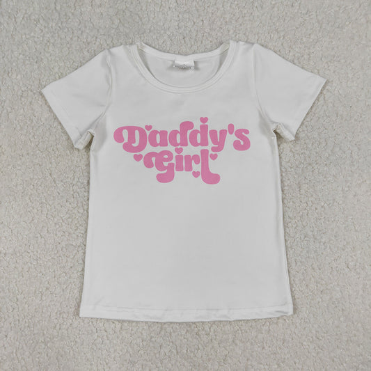 GT1566 Daddy's Girl Pink Print Girls Summer Tee Shirts Top