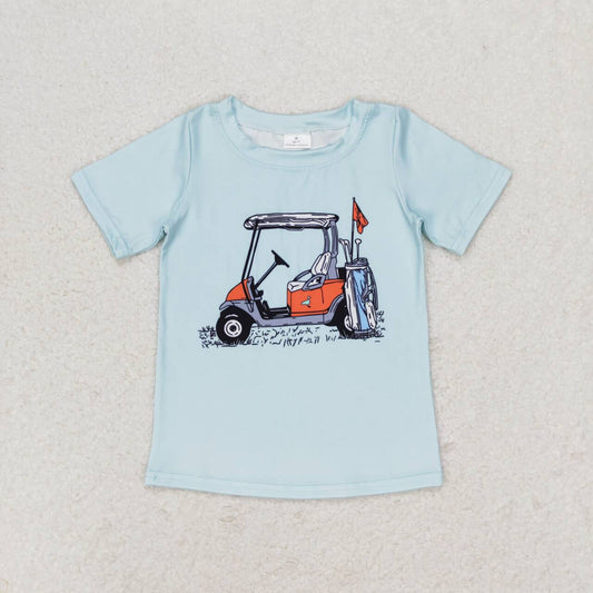 BT0646  Golf Trucks Print Boys Summer Tee Shirts Top