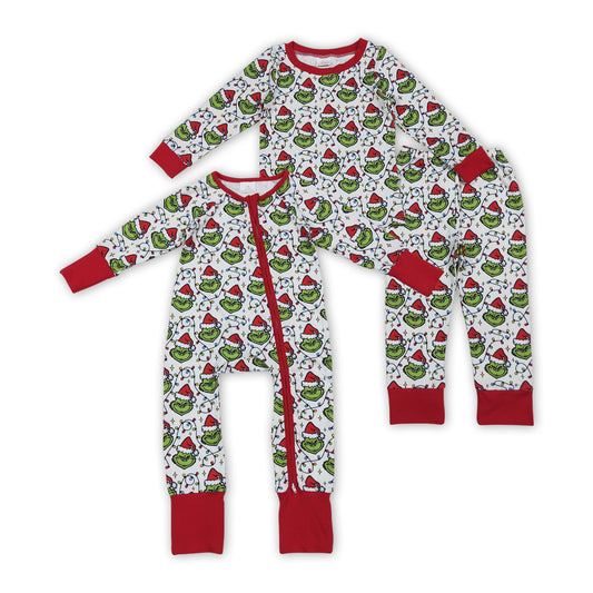 Green Frog Lights Girls Christmas Clothes Sisters Matching Wear