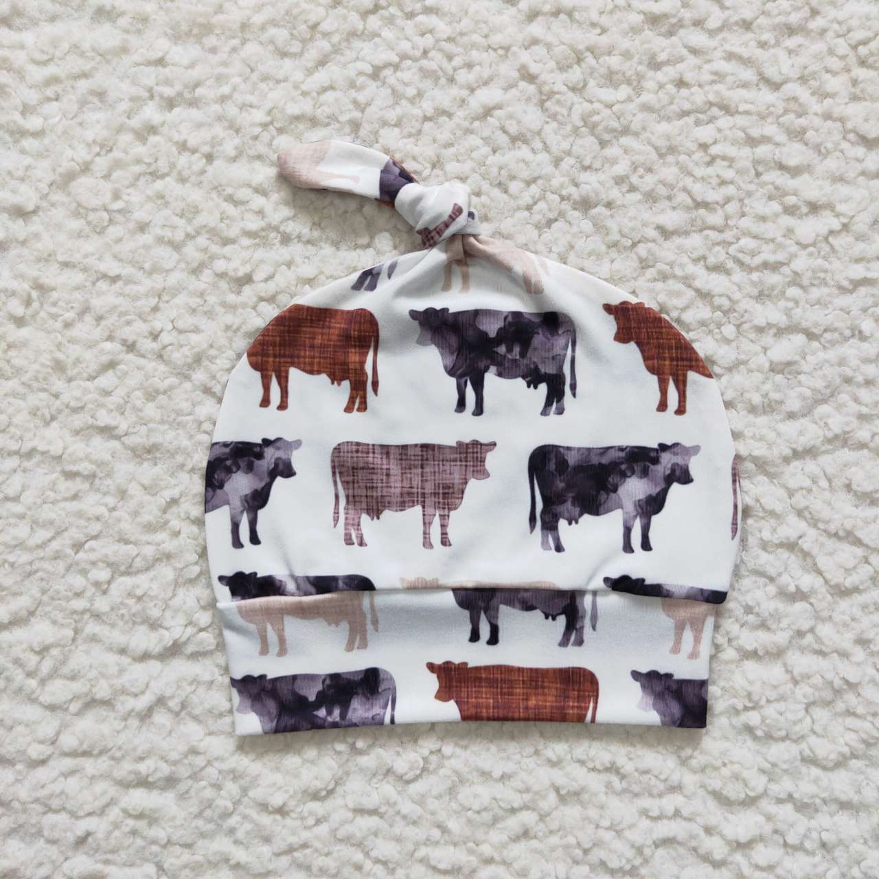 P0272 Kids cow print pants with baby hat