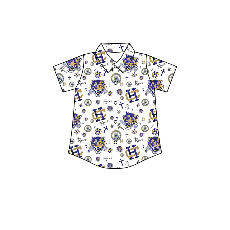 (Custom Design Preorder MOQ 5) Team's HOLY CROSS Tigers Print Adult Tee Shirts Top