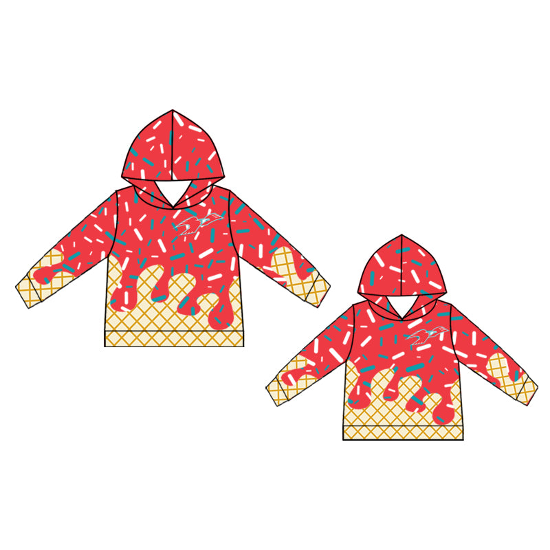 (Custom Design Preorder MOQ 5 Each Design) Team's LCC Thinderbird Sprinkles Print Hoodie Top Mom and Me Matching Clothes