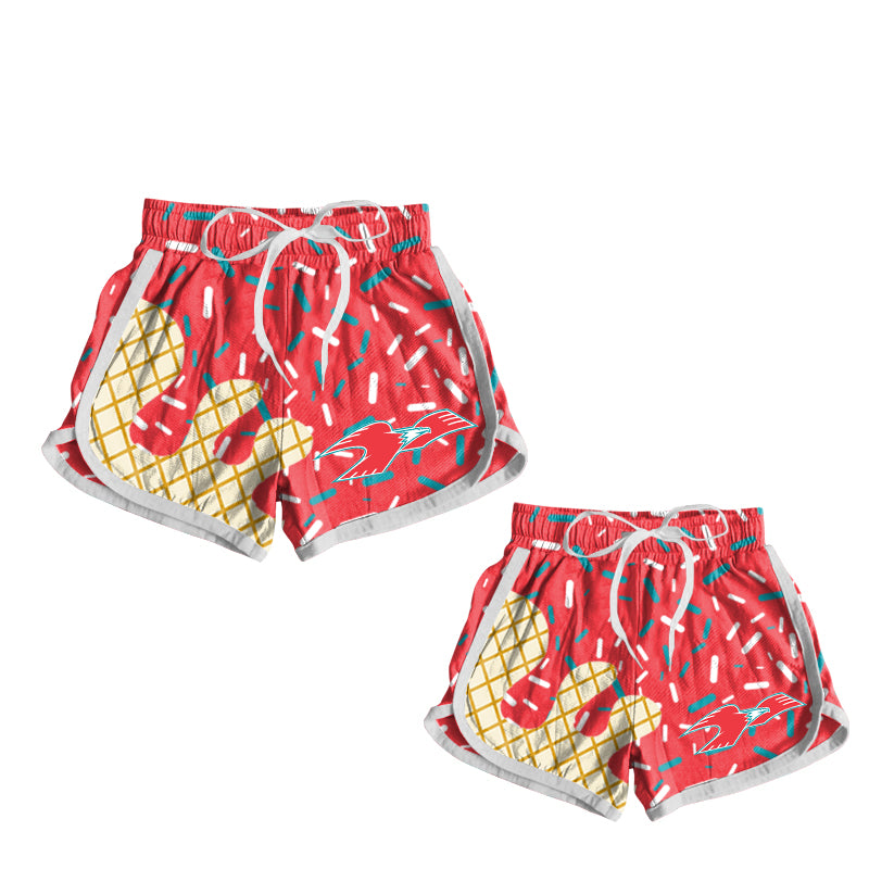 (Custom Design Preorder MOQ 5 Each Design) Team's LCC Thinderbird Sprinkles Print Summer Bottom Sports Shorts Mom and Me Matching Clothes