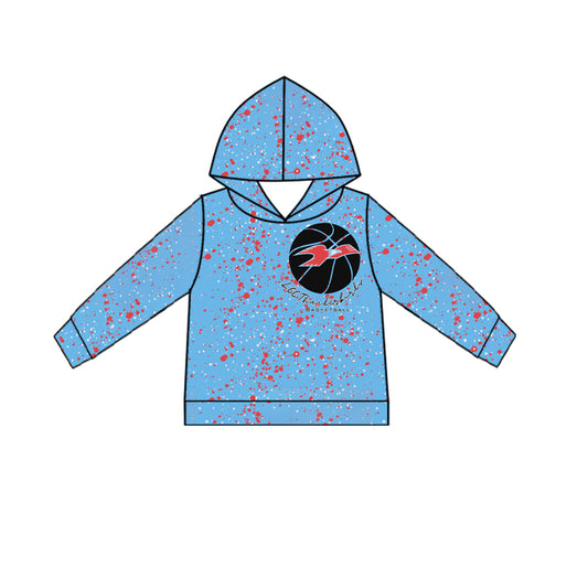 (Custom Design Preorder MOQ 5 Each Item)Team's LCC Thunderbirds Basketball Blue Print Hoodie Top Mom and Me Matching Clothes