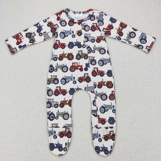 Baby boys Tractor footed fall sleeper romper      LR0072