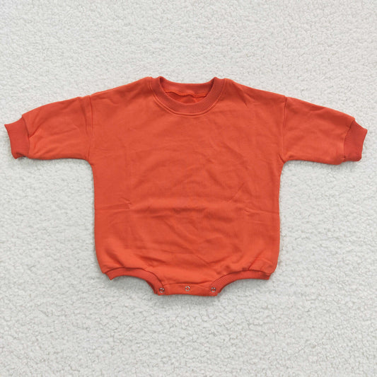 LR0317 Baby orange color cotton long sleeve fall romper