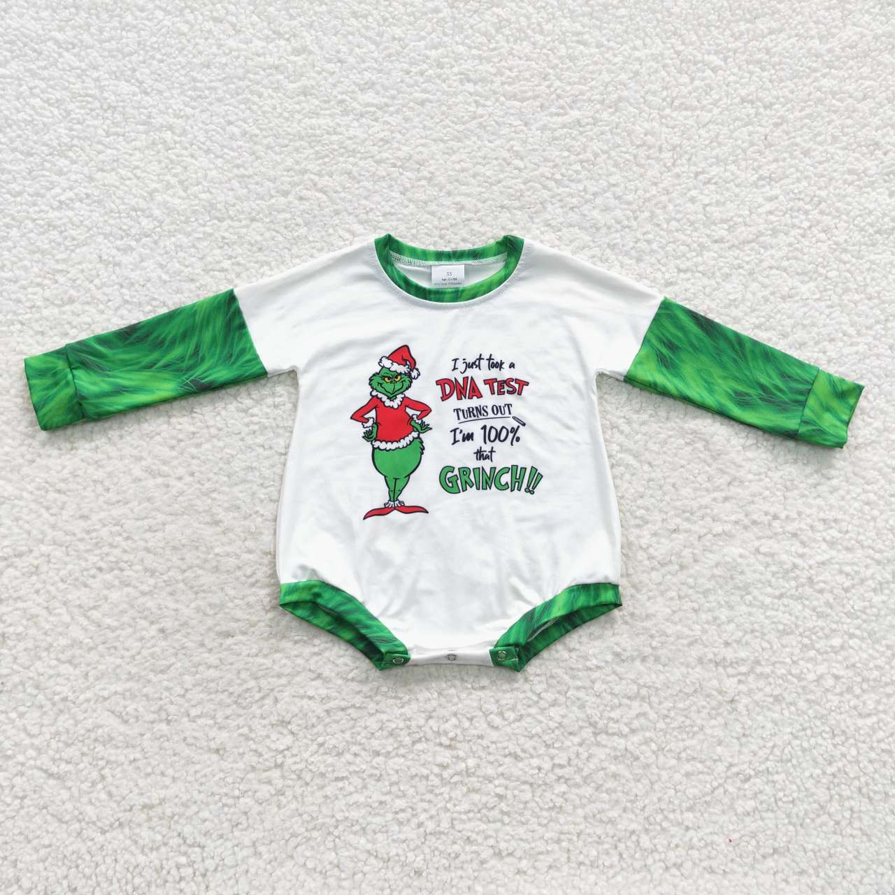 LR0409 Green Christmas Frog baby romper