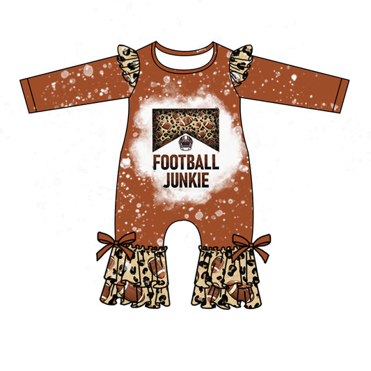 (Pre-order) LR0624 Football junkie leopard print boby girls romper