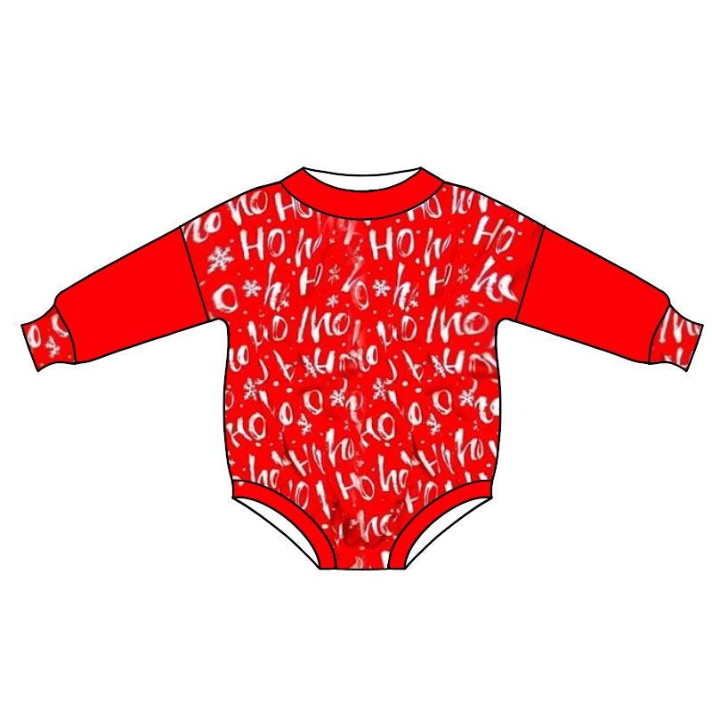 (Pre-order) LR0743 HOHOHO Christmas print baby romper