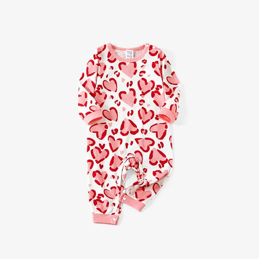 (Pre-order)LR0854 Heart Print Baby Girls Valentine's Rompe