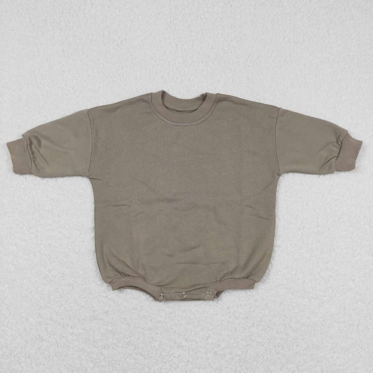 LR0917 Dark Grey Color Cotton Long Sleeve Baby Sweatshirt Romper