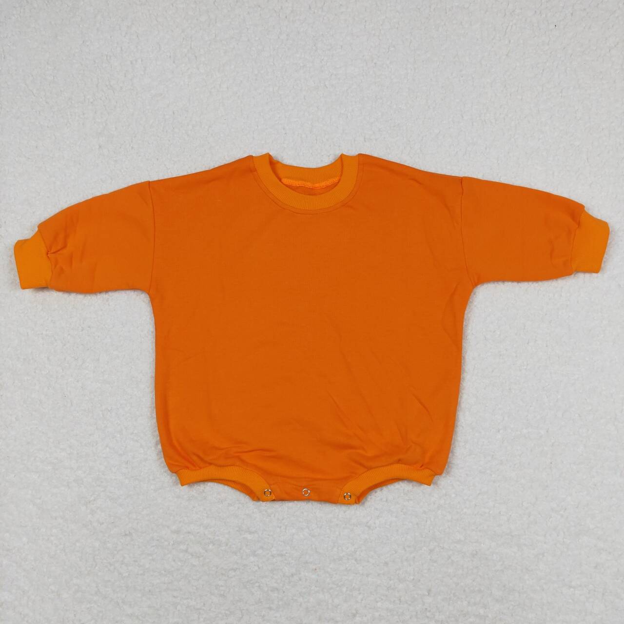 LR0927 Orange Color Thick Cotton Long Sleeve Baby Sweatshirt Romper