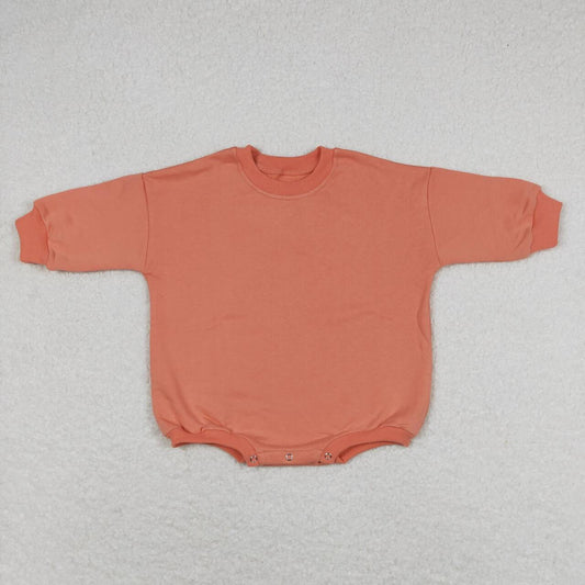 LR0929 Solid Color Thick Cotton Long Sleeve Baby Sweatshirt Romper