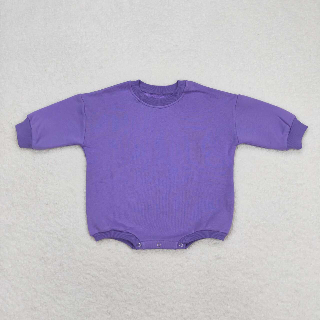 LR0933 Purple Color Cotton Long Sleeve Baby Sweatshirt Romper