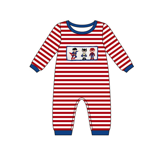 (Pre-order)LR0996 Super Hero Print Baby Boys Fall Romper