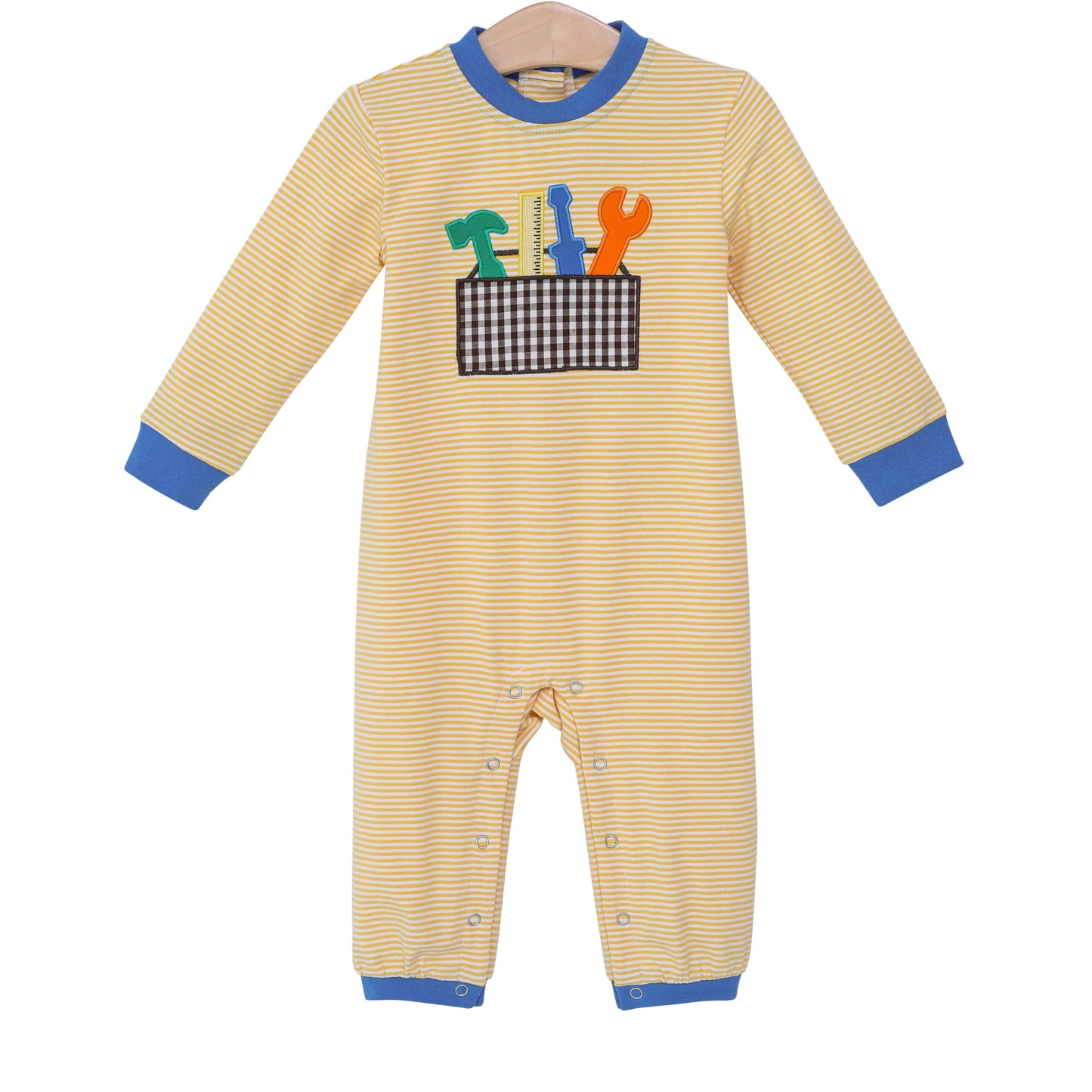 (Pre-order)LR1007 Tool Stripes Print Baby Boys Fall Romper