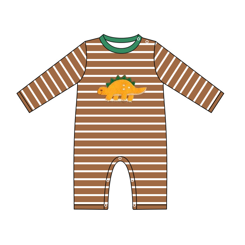 (Pre-order)LR1026 Dino Print Baby Boys Fall Romper