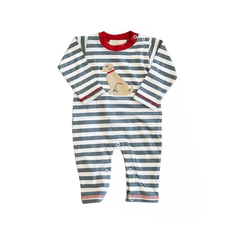 (Pre-order)LR1030 Dog Print Baby Boys Fall Romper