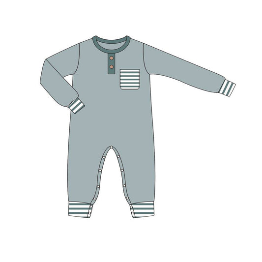 (Pre-order)LR1107 Grey Color Baby Boys Fall Romper