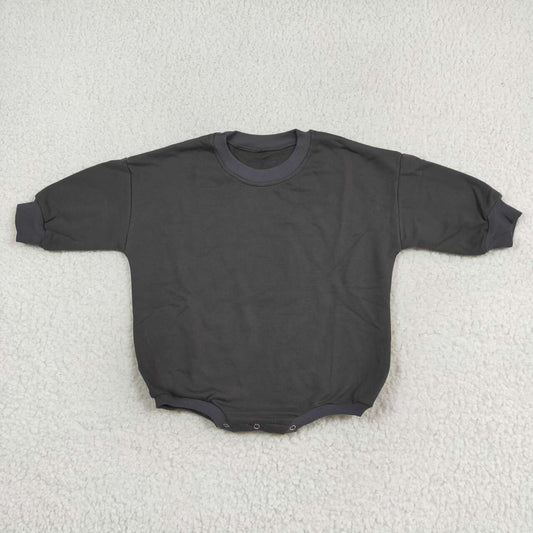 LR1227 Black Color Cotton Long Sleeve Baby Sweatshirt Romper