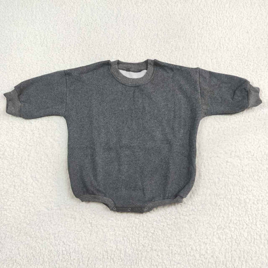 LR1228 Grey Color Cotton Long Sleeve Baby Sweatshirt Winter Romper