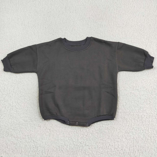 LR1229 Black Color Cotton Long Sleeve Baby Sweatshirt Romper