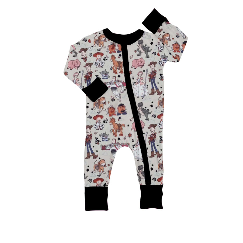 (Pre-order)LR1524 Cartoon Toys Print Baby Boys Fall Sleeper Zipper Romper