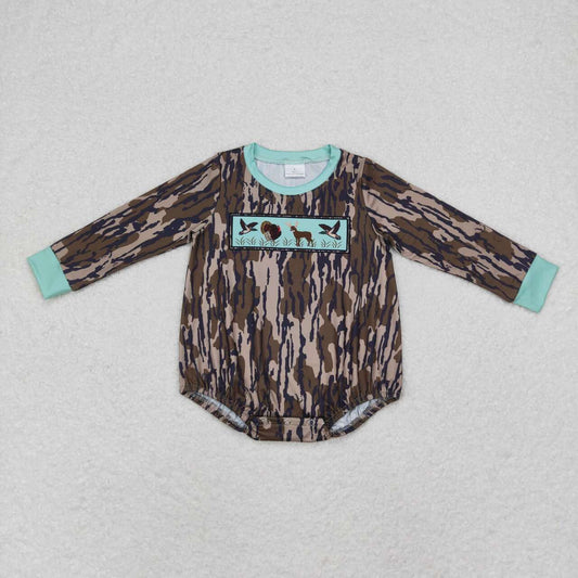 LR1576 Duck Turky Deer Camo Print Baby Boys Fall Romper