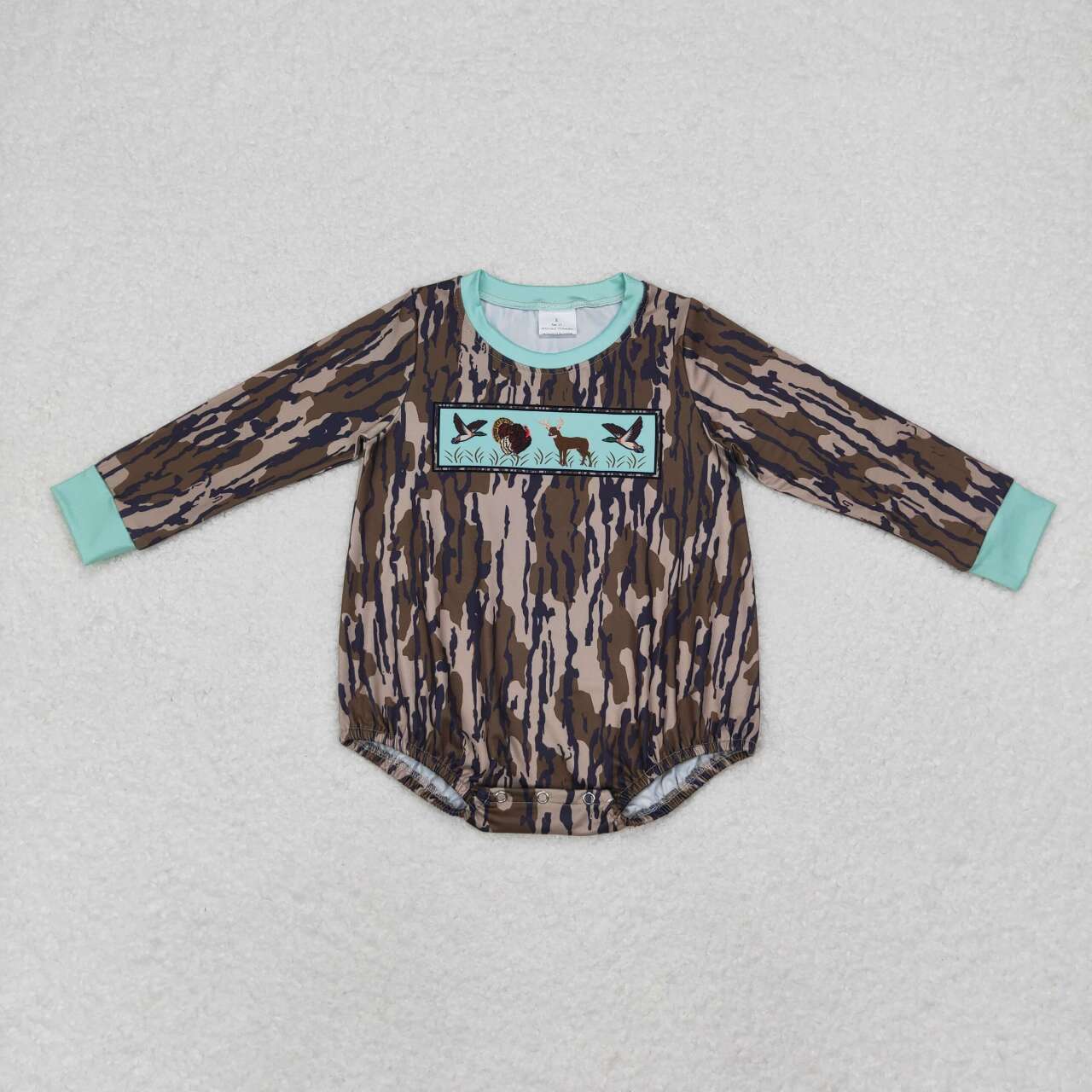 Camo Duck Hunting Print Baby Fall Romper Sibling Wear