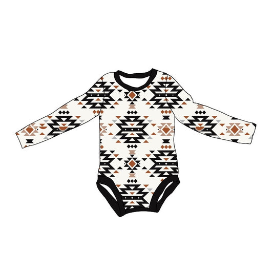 (Pre-order)LR1822 Aztec Print Baby Boys Fall Western Romper