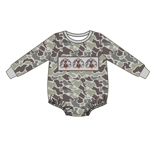 (Pre-order)LR1846 Turkey Camo Print Baby Boys Thanksgiving Romper