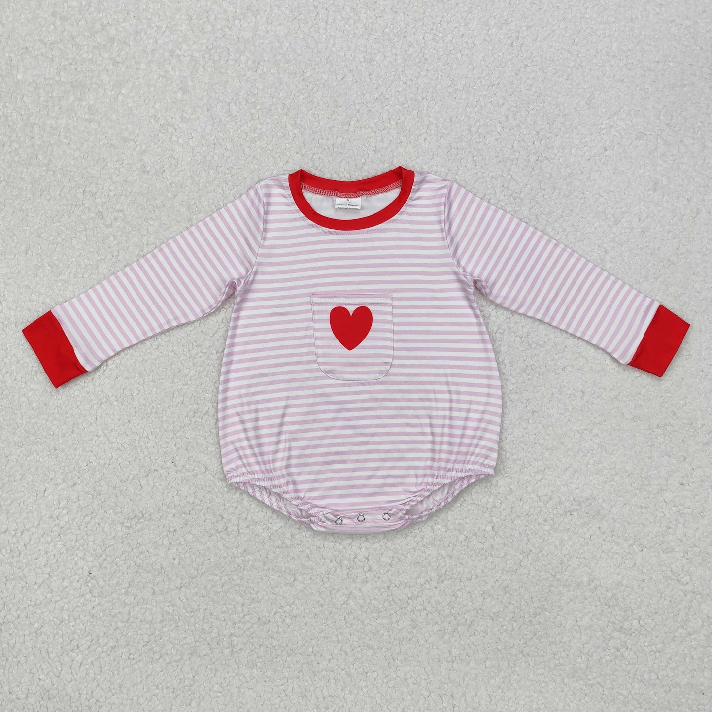 Heart Pink Stripes Print Sisters Valentine's Day Matching Clothes