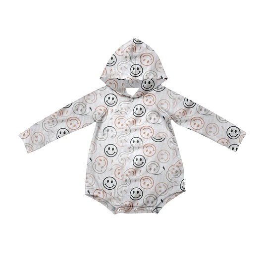 (Pre-order)LR1882 Smilng Face Print Baby Fall Hoodie Romper