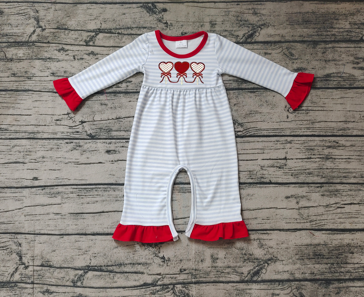 (Pre-order)LR1925 Heart Print Baby Girls Valentine's Day Romper