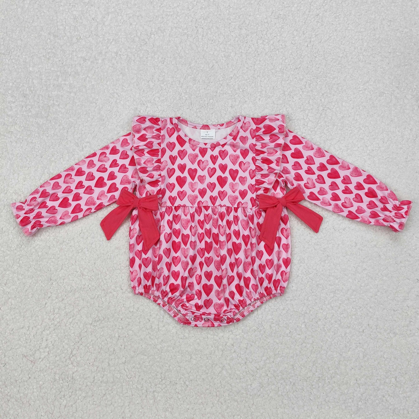 Pink Heart Print Sisters Valentine's Day Matching Clothes