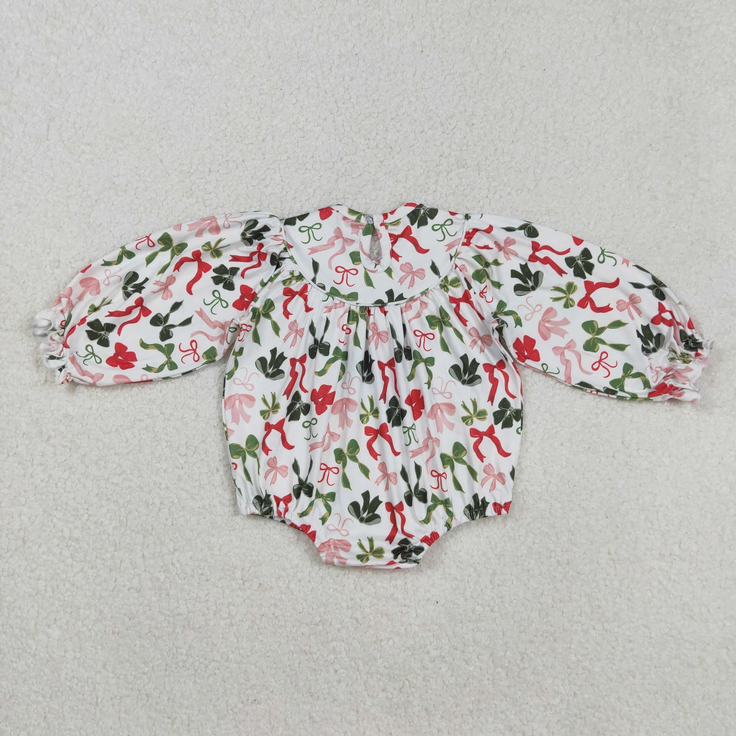 Red Green Bows Embroidery Sisters Christmas Smocked Matching Clothes