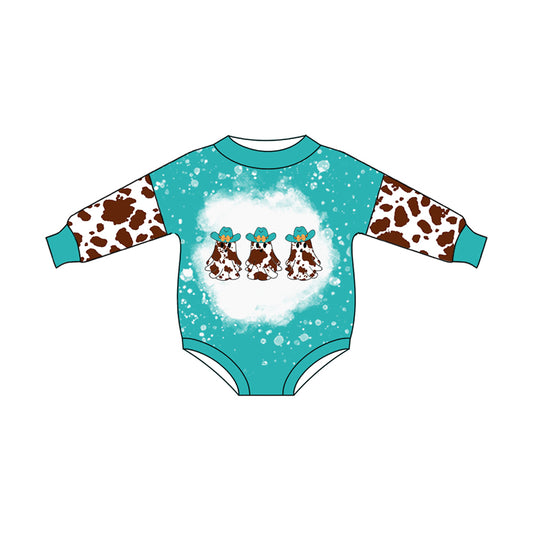 (Pre-order)LR2191 Ghost Cowboy Print Baby Halloween Romper