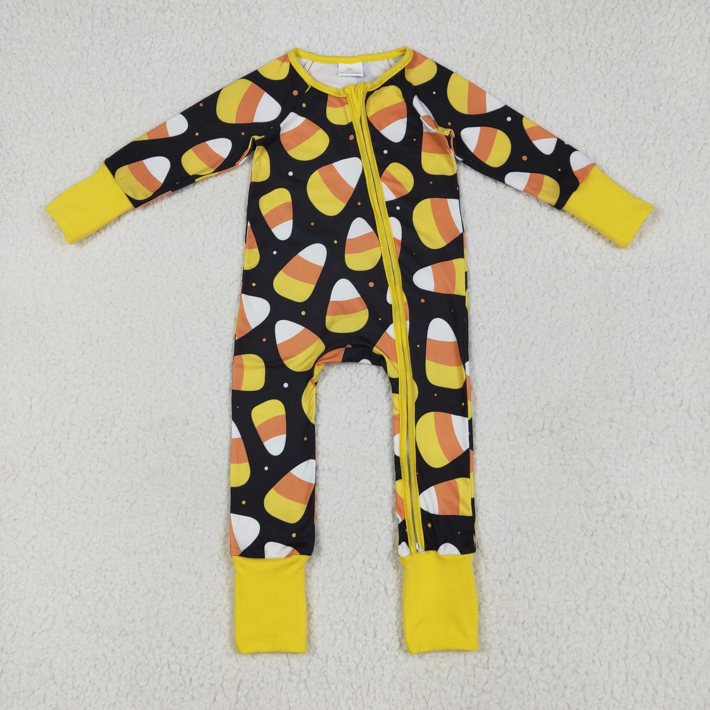 LR2198 Candy Print Baby Halloween Zipper Sleeper Romper