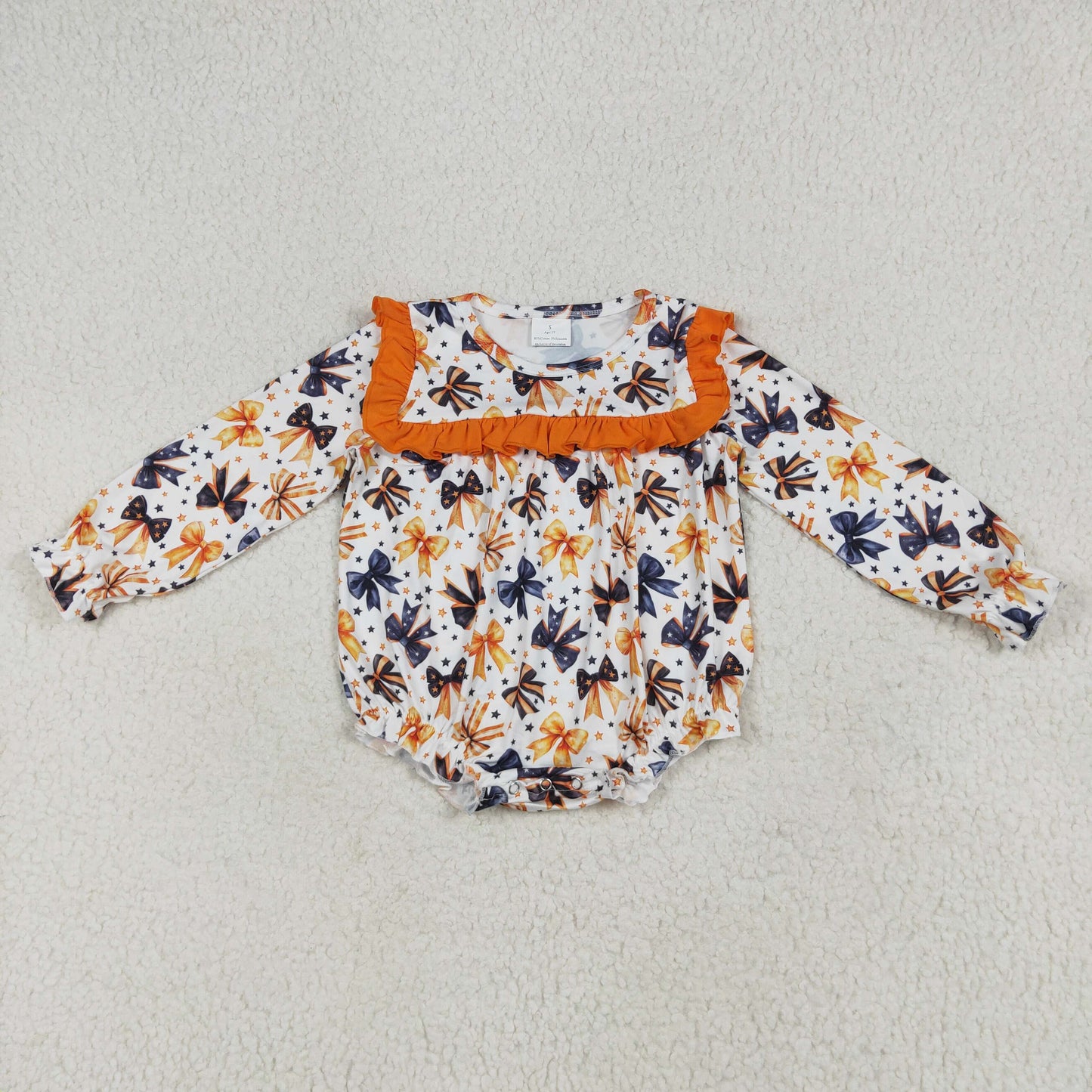 Black Orange Bows Girls Halloween Clothes Sisters Matching Wear