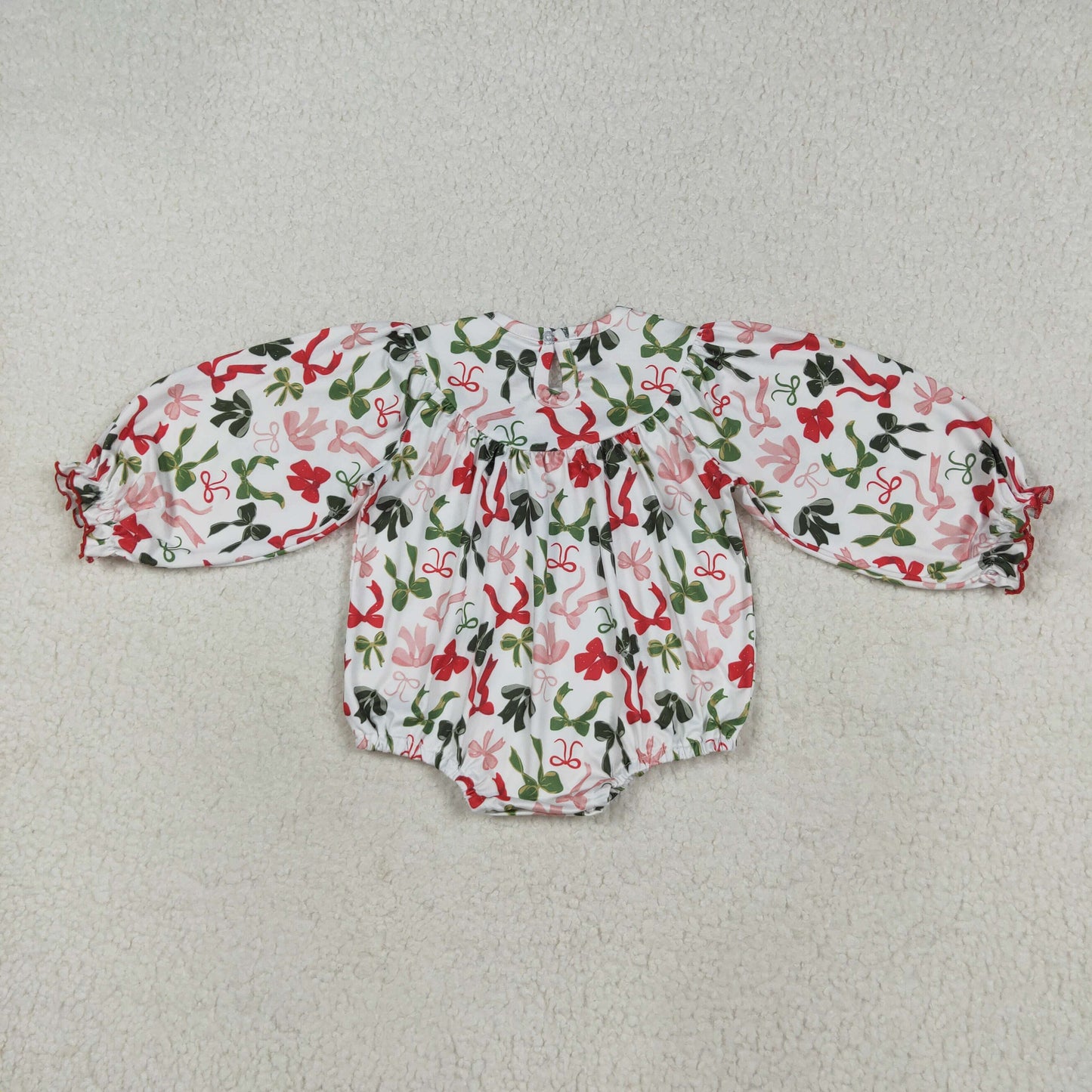 MERRY CHRISTMAS Embroidery Red Green Bows Sisters Smocked Matching Clothes
