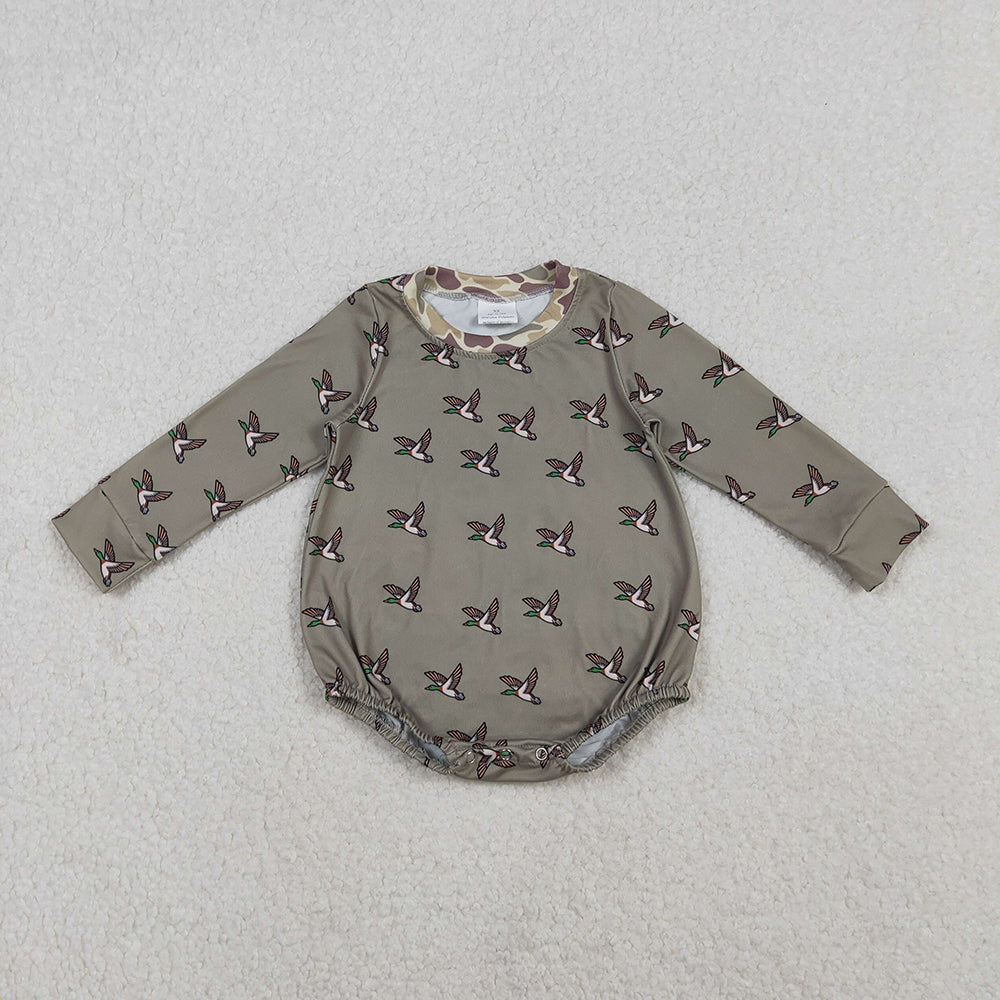 Camo Duck Hunting Print Baby Fall Romper Sibling Wear