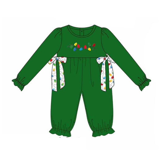 (Pre-order)LR2314 Colorful Lights Baby Girls Christmas Romper
