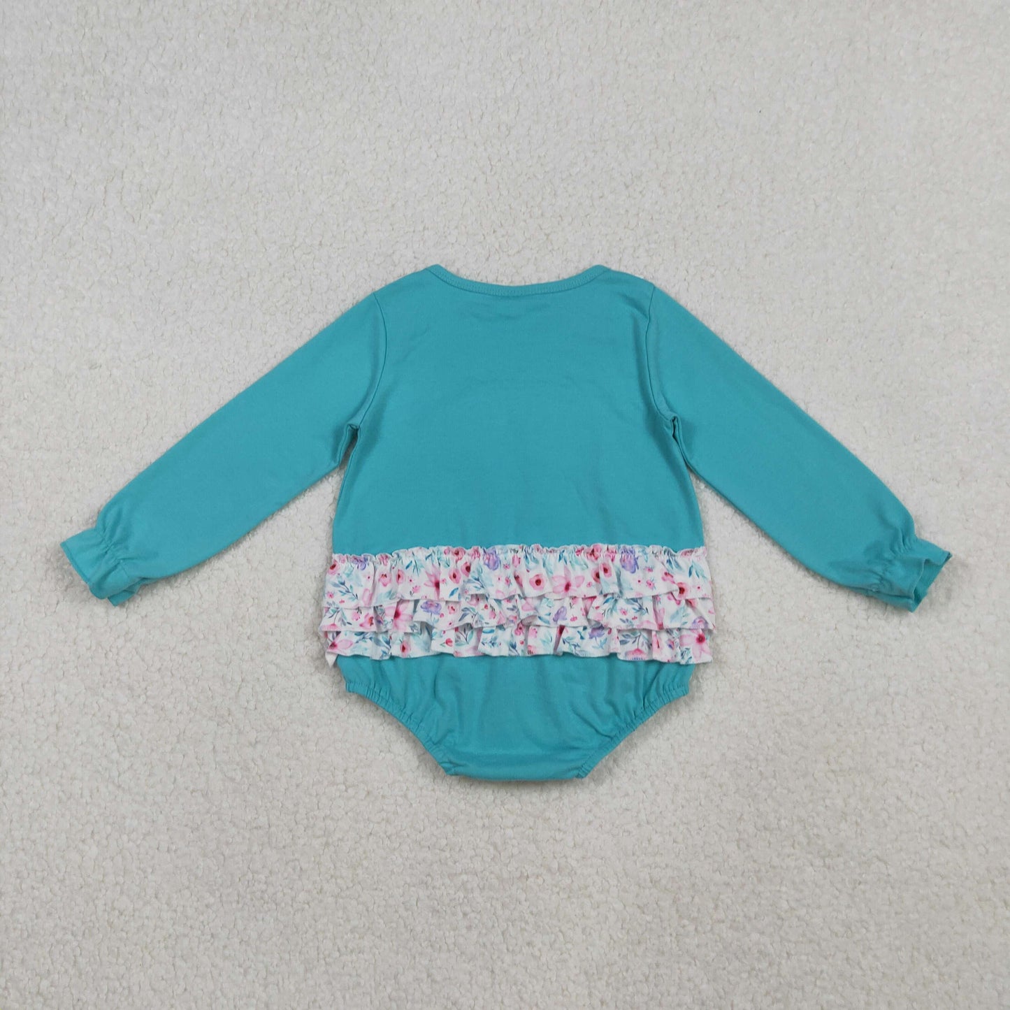 LR2432 Bows Embroidery Flowers Baby Girls Bubble Romper